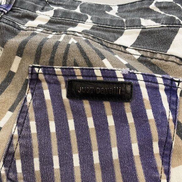 VTG 90s Roberto Cavalli /Ittierre AOP Psychedelic Illusion Stripe Jeans Size 28 - Picture 10 of 16